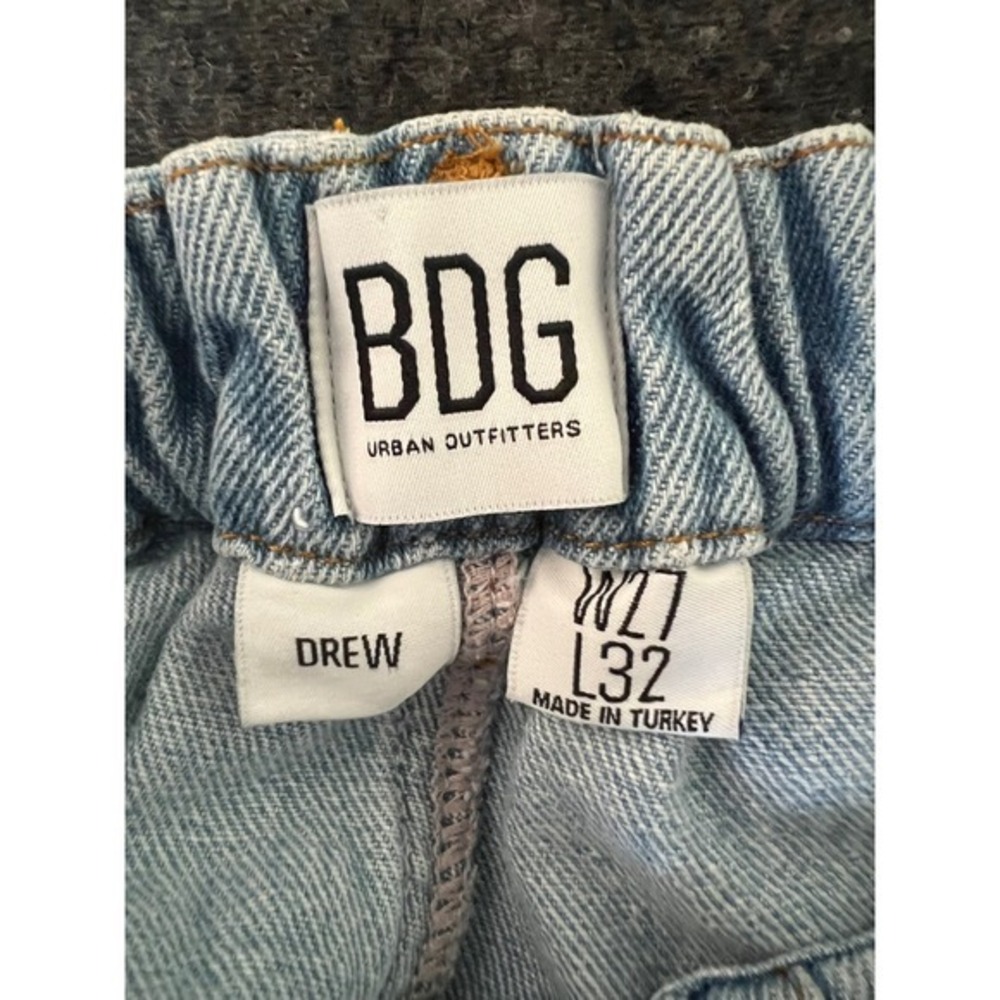 BDG Urban Outfitters Drew Light Baggy Pleated High Waisted Jeans Women's L32 - Picture 4 of 5